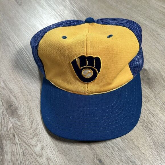 Vintage Sports Specialties Milwaukee Brewers Hat Snapback MLB Baseball Blue Cap - Picture 1 of 8